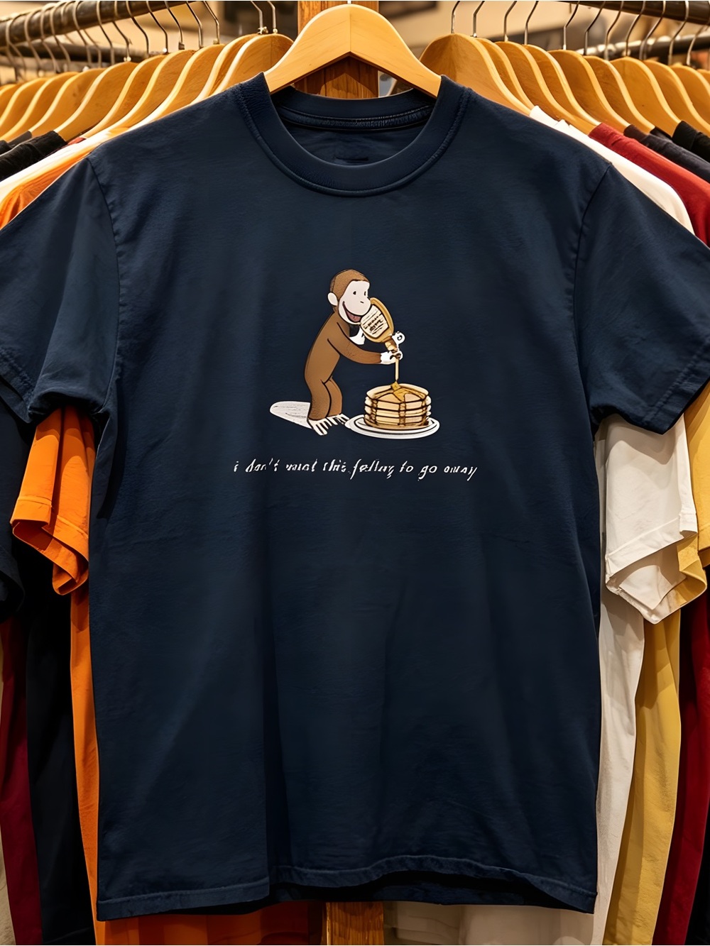 Curious George Monkey Graphic Tee Women’s Black T-shirt
